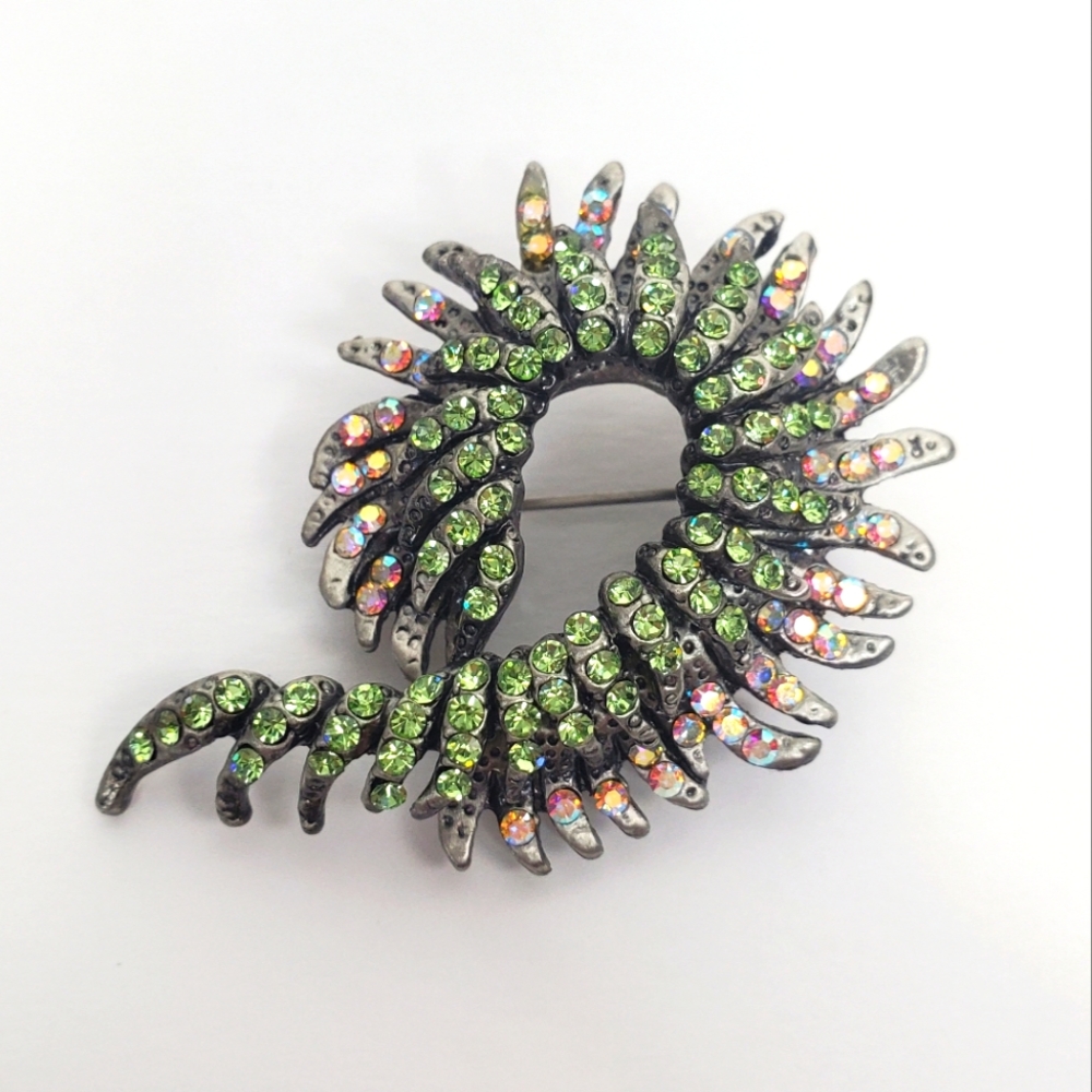 Spiral Rhinestone Brooch - Picture 7 of 8